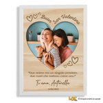 Quadro Personalizzato "Buon San Valentino" con Foto, Dedica e Nomi – Regalo Romantico in Legno di Betulla con Cornice Bianca-Quadro-Lol T-shirt