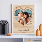 Quadro Personalizzato "Buon San Valentino" con Foto, Dedica e Nomi – Regalo Romantico in Legno di Betulla con Cornice Bianca-Quadro-Lol T-shirt