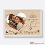 Quadro Personalizzato con Foto, Nomi, Data e Dedica - Idea Regalo Romantico in Legno con Cornice Bianca-Quadro-Lol T-shirt