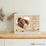 Quadro Personalizzato con Foto, Nomi, Data e Dedica - Idea Regalo Romantico in Legno con Cornice Bianca-Quadro-Lol T-shirt
