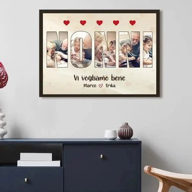Quadro Personalizzato con Nomi e Foto Nonni Vi vogliamo bene – Idea Regalo per i Nonni, Festa dei Nonni-Quadro-Lol T-shirt