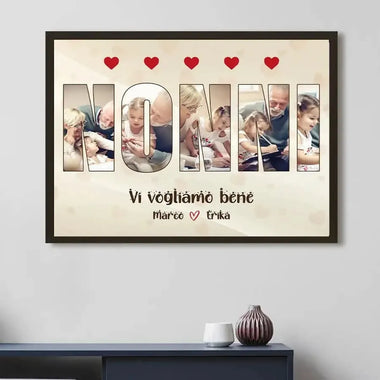 Quadro Personalizzato con Nomi e Foto Nonni Vi vogliamo bene – Idea Regalo per i Nonni, Festa dei Nonni-Quadro-Lol T-shirt