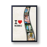 Quadro Personalizzato con Nomi e Foto Pellicola I Love Nonni – Idea Regalo per i Nonni, Festa dei Nonni-Quadro-Lol T-shirt