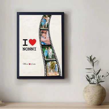 Quadro Personalizzato con Nomi e Foto Pellicola I Love Nonni – Idea Regalo per i Nonni, Festa dei Nonni-Quadro-Lol T-shirt