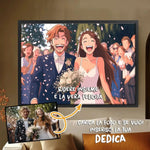 Quadro Personalizzato Effetto Ghibli con Foto e Dedica – Idea Regalo Originale-Quadro-Lol T-shirt