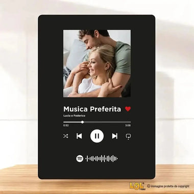 Quadro Spotify in Plexiglass Nero Personalizzato con Foto, Nomi e Canzone-Cornice Spotify-Lol T-shirt