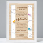Quadro Attestato di Merito per Rappresentante di Classe Personalizzato con Nome e Dedica – Cornice Bianca