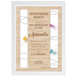 Quadro Attestato di Merito per Rappresentante di Classe Personalizzato con Nome e Dedica – Cornice Bianca