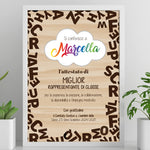 Quadro Attestato Miglior Rappresentante di Classe con Nome Stampato, Cornice Bianca 21x30 cm