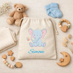 Sacca Nascita Elefantino Azzurro Bebe