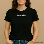 Esaurita Scritta Magliette Divertenti T-Shirt Donna