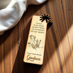 Segnalibro Mamma in Legno con Nome Figli e Frase Incisa - Fiore-Segnalibro-Lol T-shirt