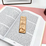 Segnalibro in Legno Personalizzato Festa della Mamma con Cuore e Dedica - Love You