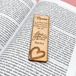 Segnalibro in Legno Personalizzato Festa della Mamma con Cuore e Dedica - Love You