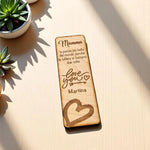 Segnalibro in Legno Personalizzato Festa della Mamma con Cuore e Dedica - Love You