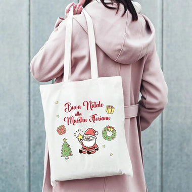 Shopper Personalizzata Maestra Buon Natale-Shopper-Lol T-shirt