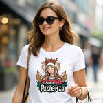 T-shirt Donna Divertente Santa Pazienza