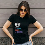 T-shirt Donna 1960 l'anno la donna il mito la leggenda con Anno di Nascita Personalizzabile-T-shirt-Lol T-shirt