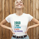 T-shirt Donna 1960 l'anno la donna il mito la leggenda con Anno di Nascita Personalizzabile-T-shirt-Lol T-shirt