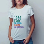 T-shirt Donna 1960 l'anno la donna il mito la leggenda con Anno di Nascita Personalizzabile-T-shirt-Lol T-shirt