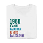 T-shirt Donna 1960 l'anno la donna il mito la leggenda con Anno di Nascita Personalizzabile-T-shirt-Lol T-shirt