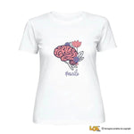T-Shirt Donna Divertente con Cervello Floreale e Scritta #escilo-T-shirt-Lol T-shirt