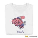 T-Shirt Donna Divertente con Cervello Floreale e Scritta #escilo-T-shirt-Lol T-shirt