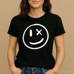 T-shirt Donna Divertente Estiva Sorriso-T-shirt-Lol T-shirt