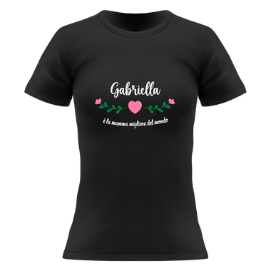 T-shirt Donna La Mamma Migliore del Mondo Personalizzata con Nome-T-shirt-Lol T-shirt