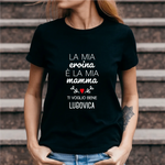 T-shirt Donna La Mia Eroina è la Mia Mamma Ti Voglio Bene Personalizzata con Nome-T-shirt-Lol T-shirt