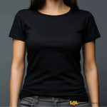 T-shirt Donna Nera “F-CAW-F” con Gallina con stampa sul retro