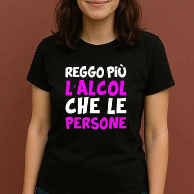 T-shirt Donna “Reggo più l’Alcol che le Persone” - Ironica e Divertente-T-shirt-Lol T-shirt