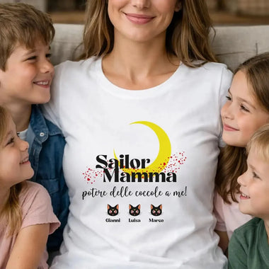 T-shirt Donna Sailor Mamma Personalizzata con Nomi dei Figli-T-shirt-Lol T-shirt