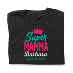 T-shirt Donna Super Mamma Personalizzata con Nome e Coroncina-T-shirt-Lol T-shirt