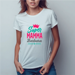 T-shirt Donna Super Mamma Personalizzata con Nome e Coroncina-T-shirt-Lol T-shirt