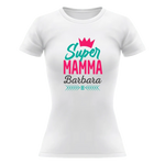 T-shirt Donna Super Mamma Personalizzata con Nome e Coroncina-T-shirt-Lol T-shirt