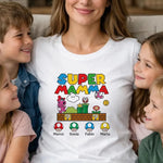 T-shirt Donna Super Mamma Personalizzata con Nomi dei Figli-T-shirt-Lol T-shirt