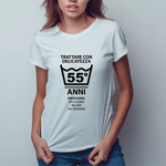 T-shirt Donna Trattare con Delicatezza 55 Anni con Età Personalizzabile-T-shirt-Lol T-shirt