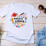 T-shirt Maestra Personalizzata con Nome e Classe - Cuore Scuola-T-shirt-Lol T-shirt