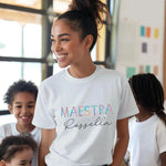 T-shirt personalizzata Maestra con nome - Matite-T-shirt-Lol T-shirt