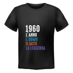 T-shirt Uomo 1960 L'anno l'uomo il mito la leggenda Con Anno Personalizzabile-T-shirt-Lol T-shirt