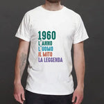 T-shirt Uomo 1960 L'anno l'uomo il mito la leggenda Con Anno Personalizzabile-T-shirt-Lol T-shirt