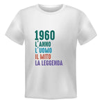 T-shirt Uomo 1960 L'anno l'uomo il mito la leggenda Con Anno Personalizzabile-T-shirt-Lol T-shirt