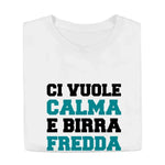 T-shirt Uomo Divertente “Ci Vuole Calma e Birra Fredda”-T-shirt-Lol T-shirt