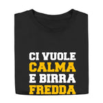 T-shirt Uomo Divertente “Ci Vuole Calma e Birra Fredda”-T-shirt-Lol T-shirt