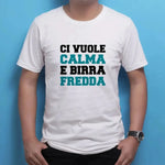 T-shirt Uomo Divertente “Ci Vuole Calma e Birra Fredda”-T-shirt-Lol T-shirt