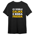 T-shirt Uomo Divertente “Ci Vuole Calma e Birra Fredda”-T-shirt-Lol T-shirt
