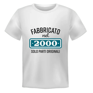 T-shirt Uomo Fabbricato nel 2000 Solo Parti Originali con Anno di Nascita Personalizzabile-T-shirt-Lol T-shirt