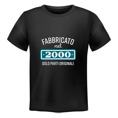 T-shirt Uomo Fabbricato nel 2000 Solo Parti Originali con Anno di Nascita Personalizzabile-T-shirt-Lol T-shirt