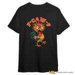T-shirt Uomo Nera F-CAW-F con Gallina – Maglietta Divertente Stampa sul Retro
